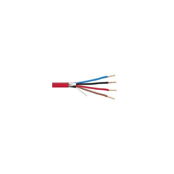 Cable Wholesale Shielded Plenum Fire Alarm / Security Cable, Red, 18/4 (18 AWG 4 Conductor), Solid, FPLP, 11F5-54712NH - main